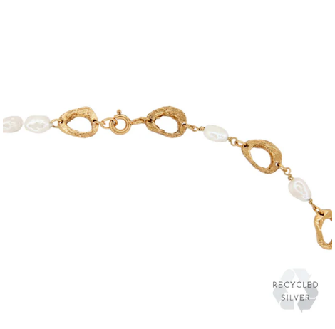 LOVENESS LEE - Leucia Aurum Necklace - 18ct gold plated recycled sterling silver with freshwater pearls