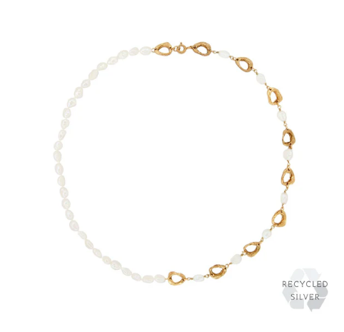 LOVENESS LEE - Leucia Aurum Necklace - 18ct gold plated recycled sterling silver with freshwater pearls