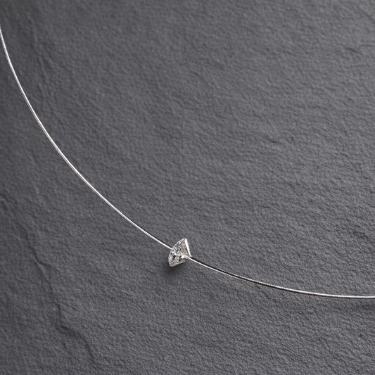 ANNE MORGAN - Salt and Pepper Diamond 0.65ct & Steel Cable