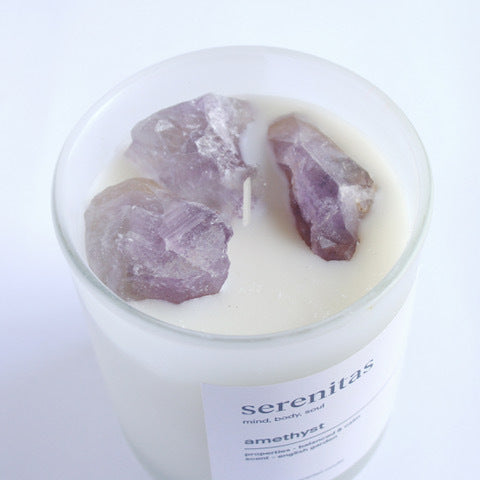 SERENITAS - Amethyst Crystal Infused Scented Candle
