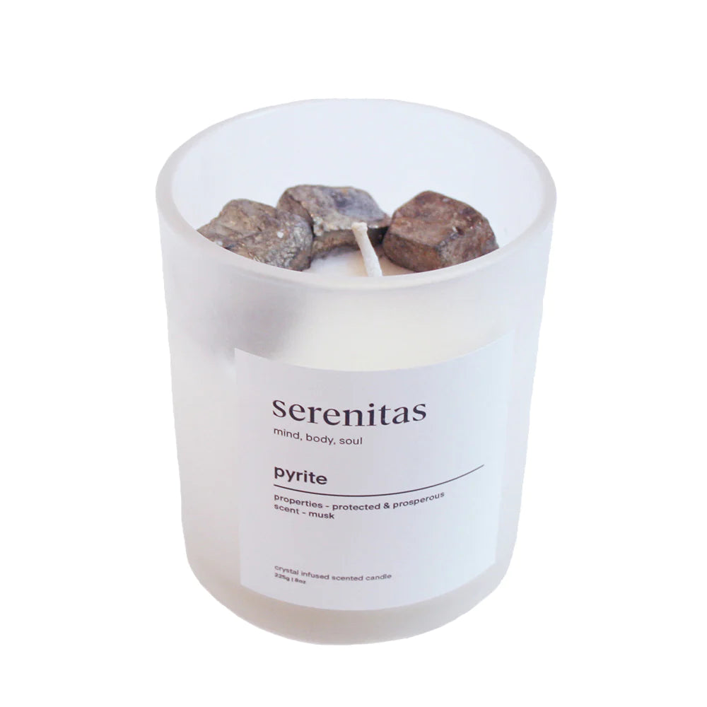 SERENITAS - Pyrite Crystal Infused Scented Candle