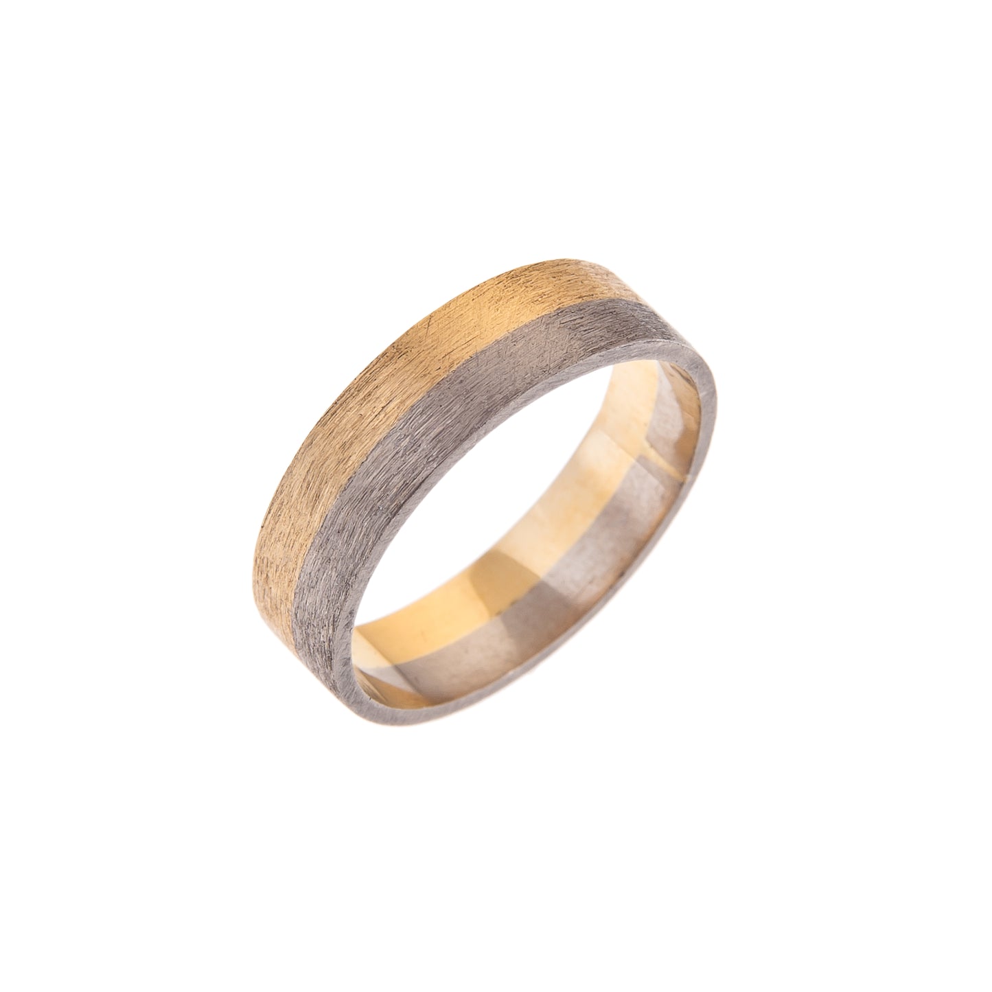ANNE MORGAN - Two tone 18ct yellow and white gold band