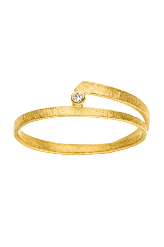 MANU - Diamond ring 0.012ct and 18ct yellow gold