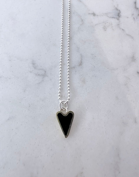 CLARE COLLINSON - Black Resin/Brass Heart Filled Pendent