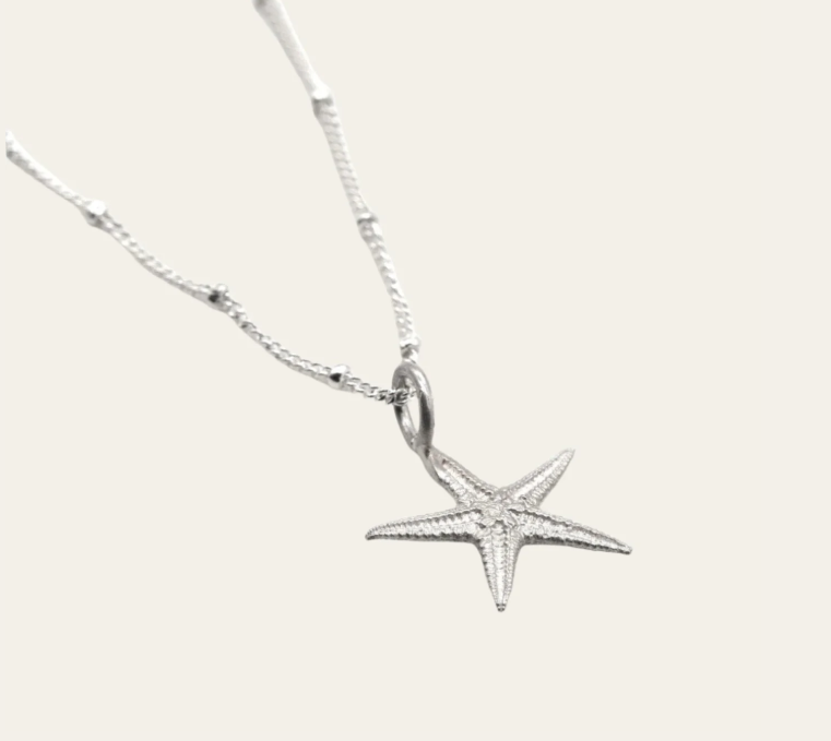 DAINTY LONDON Recycled Sterling Silver Starfish Necklace