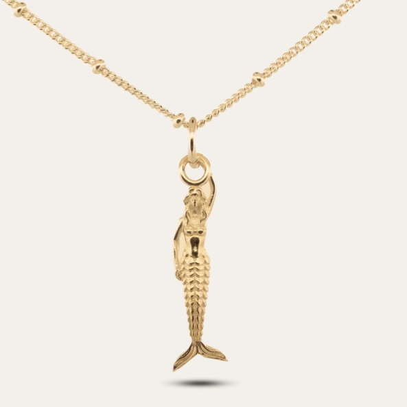 DAINTY LONDON  18ct Gold Vermeil Zennor Mermaid Necklace