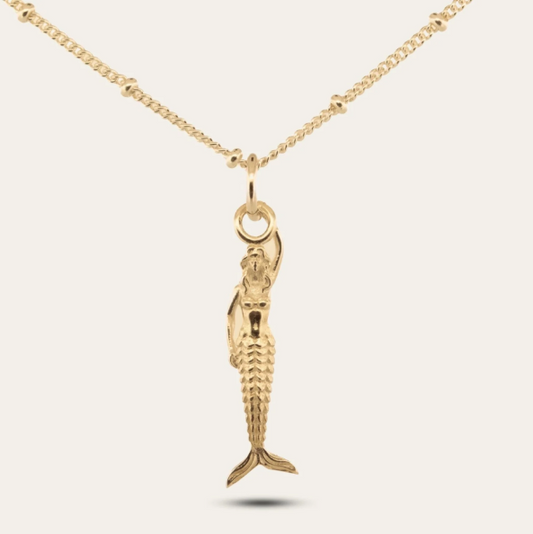 DAINTY LONDON  18ct Gold Vermeil Zennor Mermaid Necklace