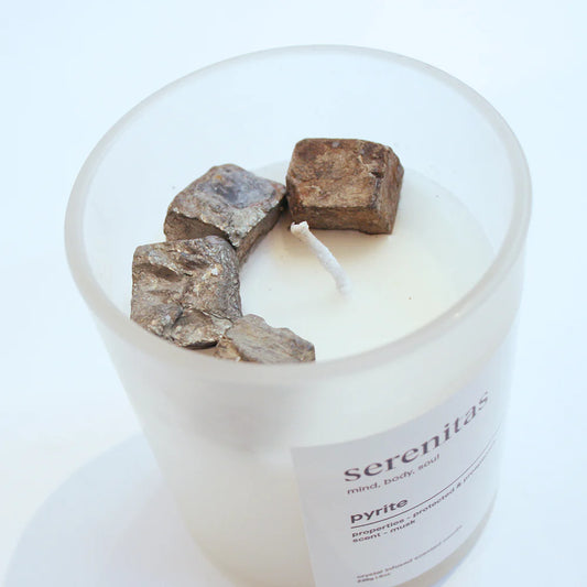 SERENITAS - Pyrite Crystal Infused Scented Candle