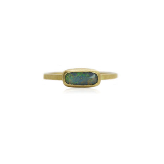 RACHEL JONES - Mini Oblong Opal Ring 18ct Yellow Gold