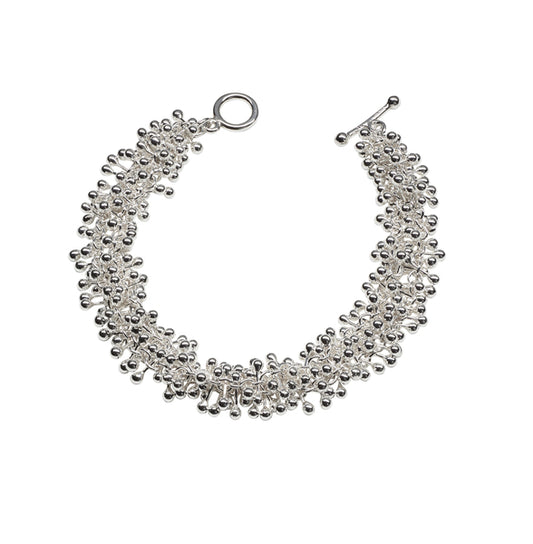 YEN - Adorn Silver Double Strand Statement  Bracelet