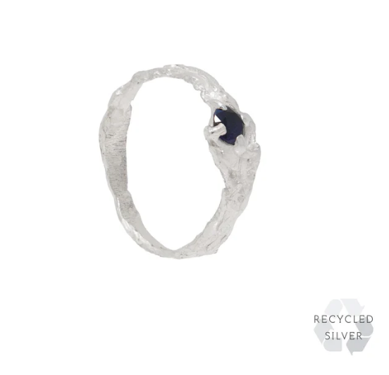 LOVENESS LEE - Ati Sapphire Argenti Ring - Recycled sterling silver with lab grown sapphire (M)