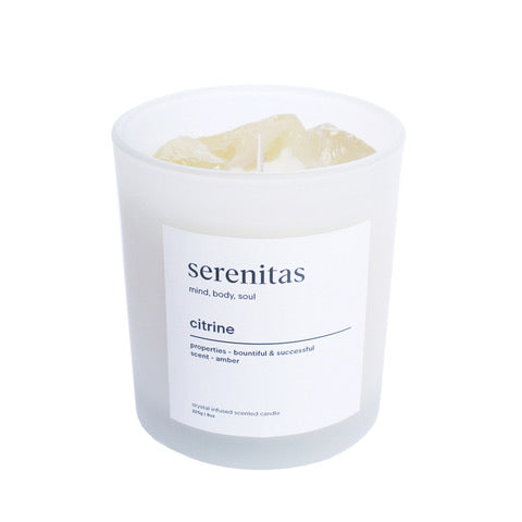 SERENITAS - Citrine Crystal Infused Scented Candle