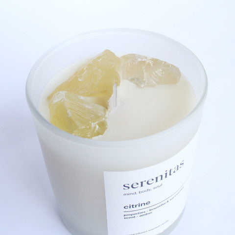 SERENITAS - Citrine Crystal Infused Scented Candle