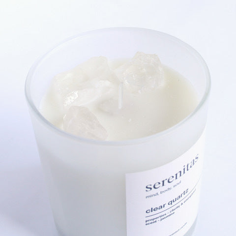 SERENITAS - Clear Quartz Crystal Infused Scented Candle
