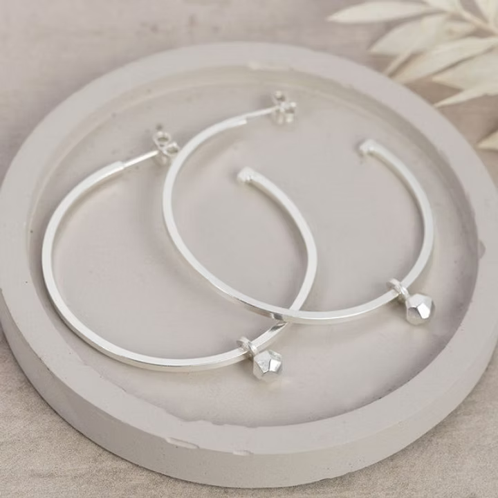 ELIN HORGAN - Large Luna Hoop Earrings, Silver