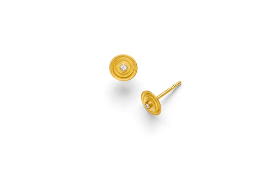 MANU - Ohring sonder studs with 22ct gold guil and 0.012ct dia