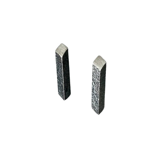 LUCY THOMPSON  - Angled Bar studs -small, oxidised silver