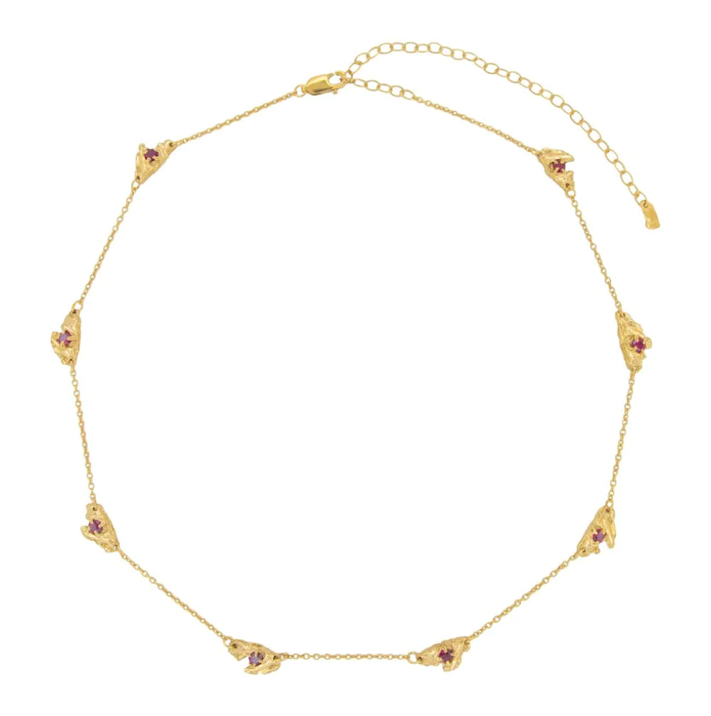 LOVENESS LEE - Ziyo Ruby Necklace - 18ct gold plated, recycled sterling silver
