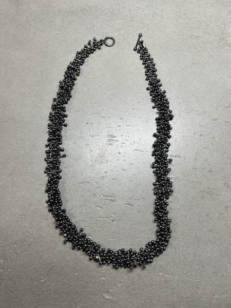 YEN - Molecule Oxidised Silver Double Necklace