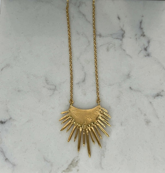 SLAB Morano spiked halo necklace gold vermeil