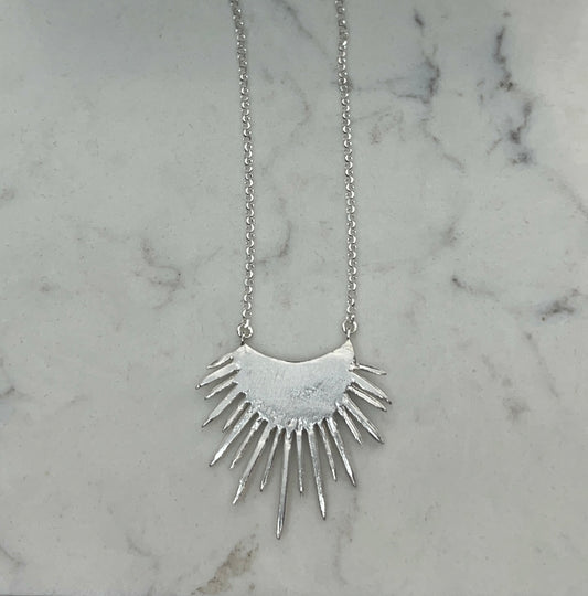 SLAB Morano Spiked Halo Necklace Silver