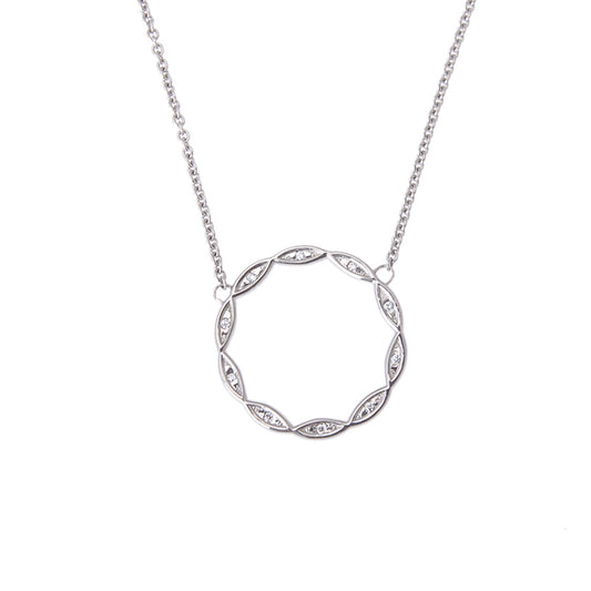 KATHARINE DANIEL - Snowdrop Platinum & Diamond Circle Pendant