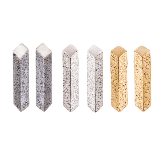 LUCY THOMPSON JEWELLERY - Angled Bar Studs Silver One Off Size