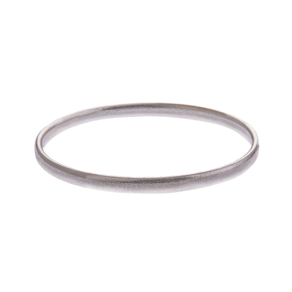 LUCY THOMPSON JEWELLERY-  Bangle 5.7 x 3mm Oval Section Wire, Satin Silver