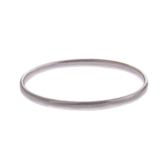 LUCY THOMPSON JEWELLERY-  Bangle Round Satin Textured Silver