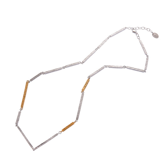 LUCY THOMPSON JEWELLERY - Necklace V and Bar Silver and Gold Plated