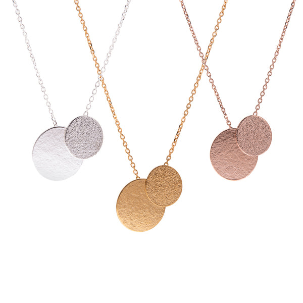 LUCY THOMPSON JEWELLERY -  Pendant Double Oval Rose Gold Plated
