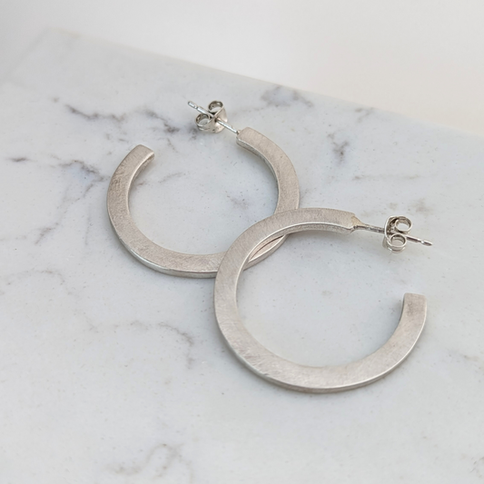 LUCY BURKE - C Hoops, Mini, Sterling Silver