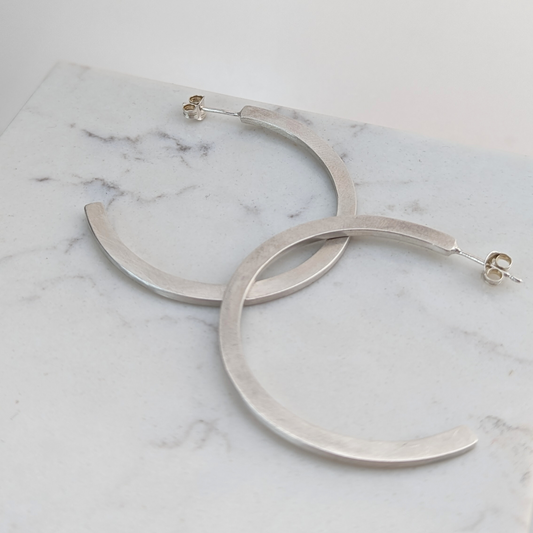 LUCY BURKE - C Hoops, Small, Sterling Silver