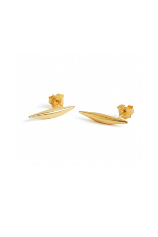 BEA JARENO Afiok Quill stud earring in recycled 24ct yellow gold vermeil