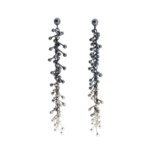 YEN Ombre Sterling silver long drop earrings