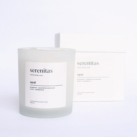 SERENITAS - Opal Crystal Infused Scented Candle