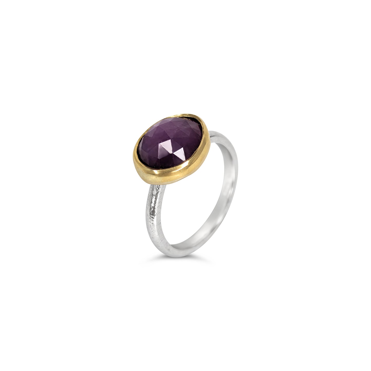 ANNE MORGAN - Rose Cut Ruby Star Sapphire in 18ct Gold and Silver Setting