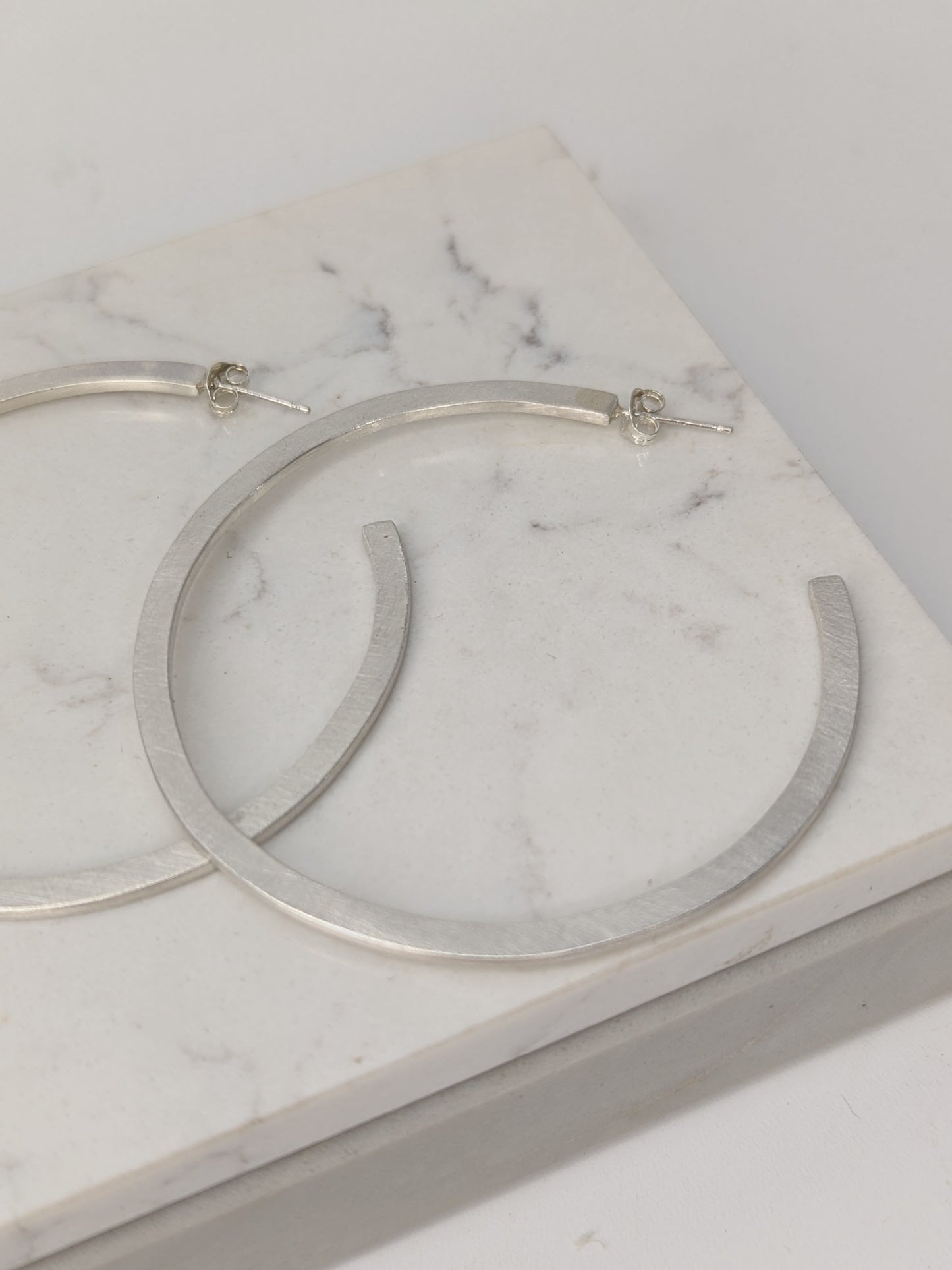 LUCY BURKE - large silver C hoops