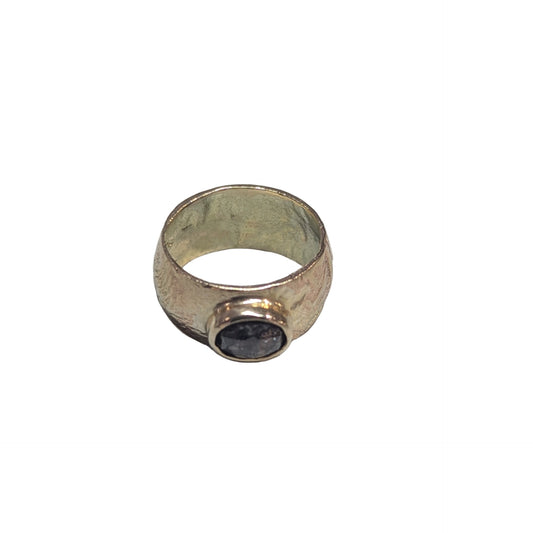 ANNE MORGAN - Orb ring 9ct yellow gold with 1.44ct rc diamond