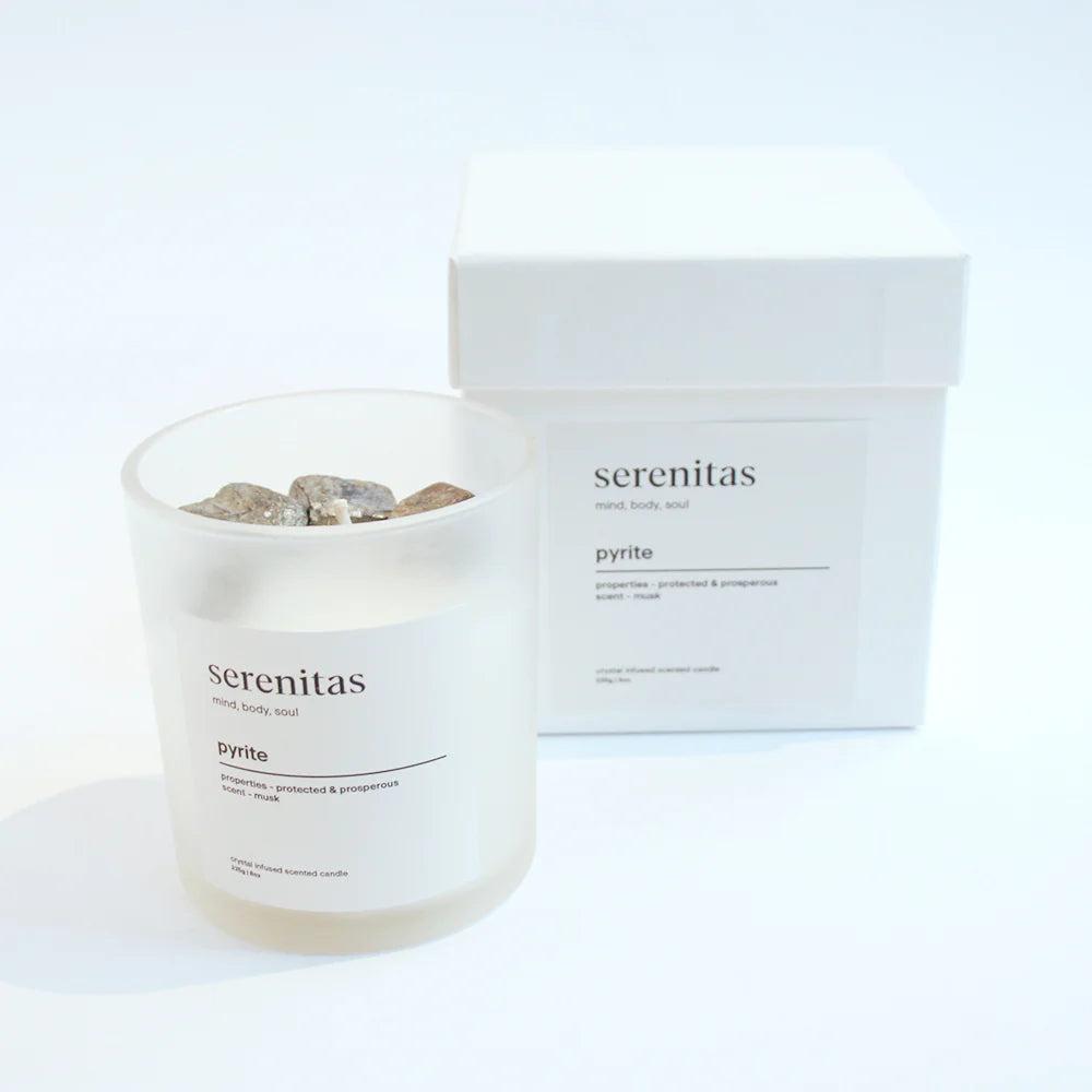 SERENITAS - Pyrite Crystal Infused Scented Candle