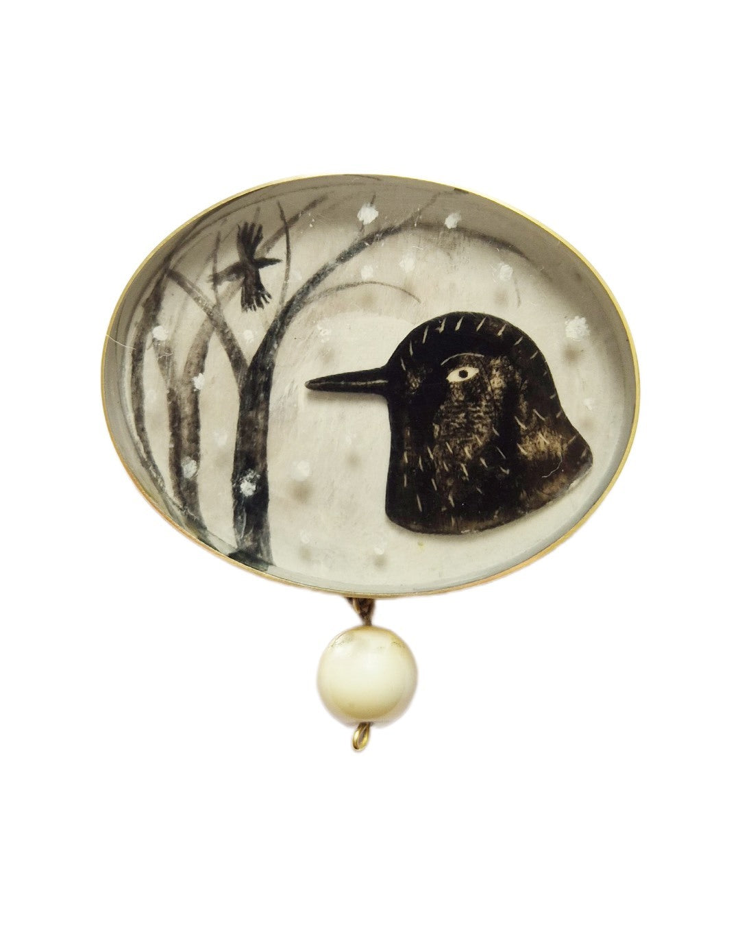 RACHEL LARKINS - Rookery, Large oval brooch