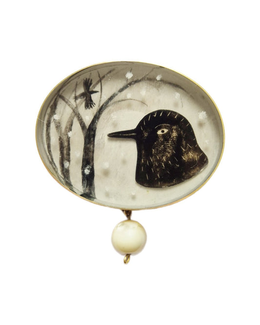 RACHEL LARKINS - Rookery, Large oval brooch