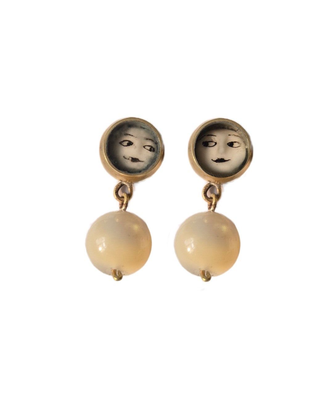 RACHEL LARKINS - Tiny face stud earrings
