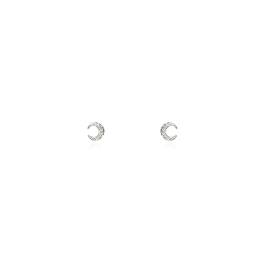 MOMOCREATURA - Micro crescent moon studs silver 