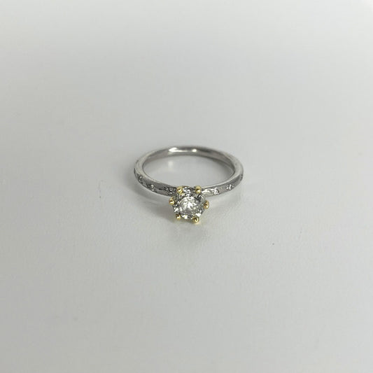 SHIMARA CARLOW - Salt & Pepper Solitaire Diamond Ring