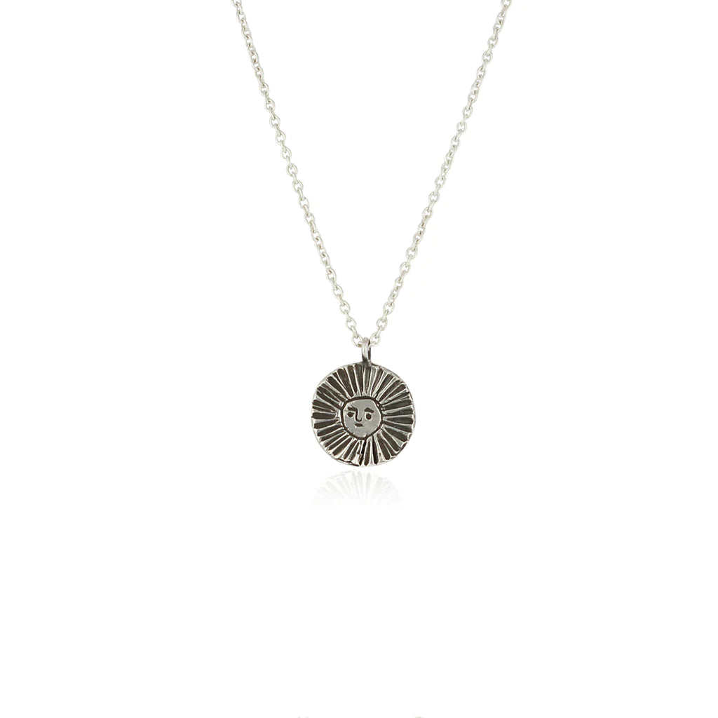MOMOCREATRA - Sun disc necklace oxidised silver 