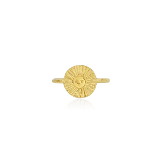 MOMOCREATURA-  Sun Disc Ring Gold Vermeil 