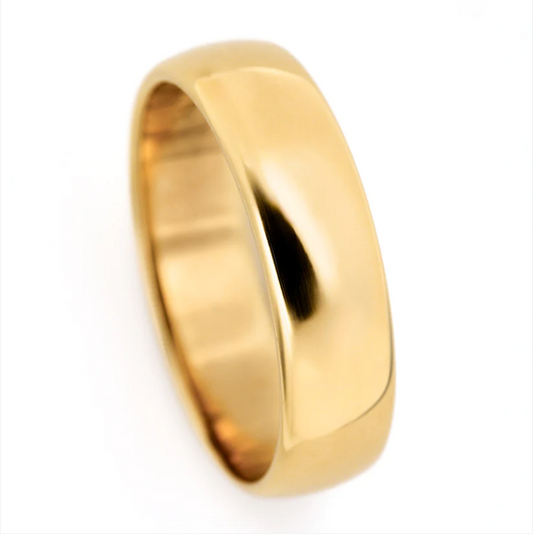 NIESSING - 6mm Vaulted Flat Shank Profile Ring - 18ct Yellow Gold Polished