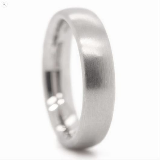 NIESSING - 5mm Oval Shank Profile Ring - 18ct Grey Gold Silk Matt