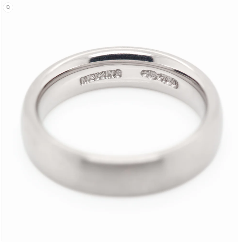 NIESSING - 5mm Oval Shank Profile Ring - 18ct Grey Gold Silk Matt